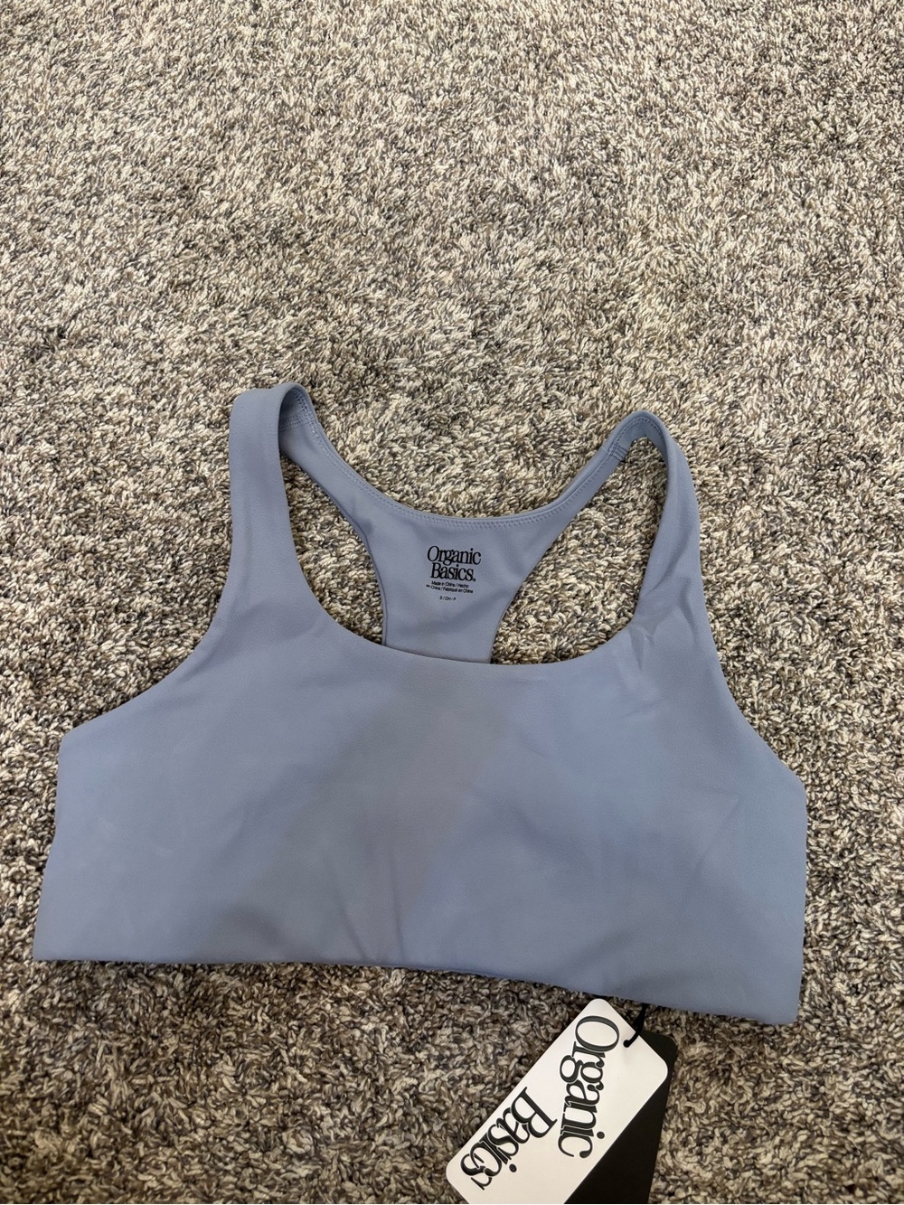 Organic Basics Active Racer Back Bra Sports Bra misty blue Sz Small